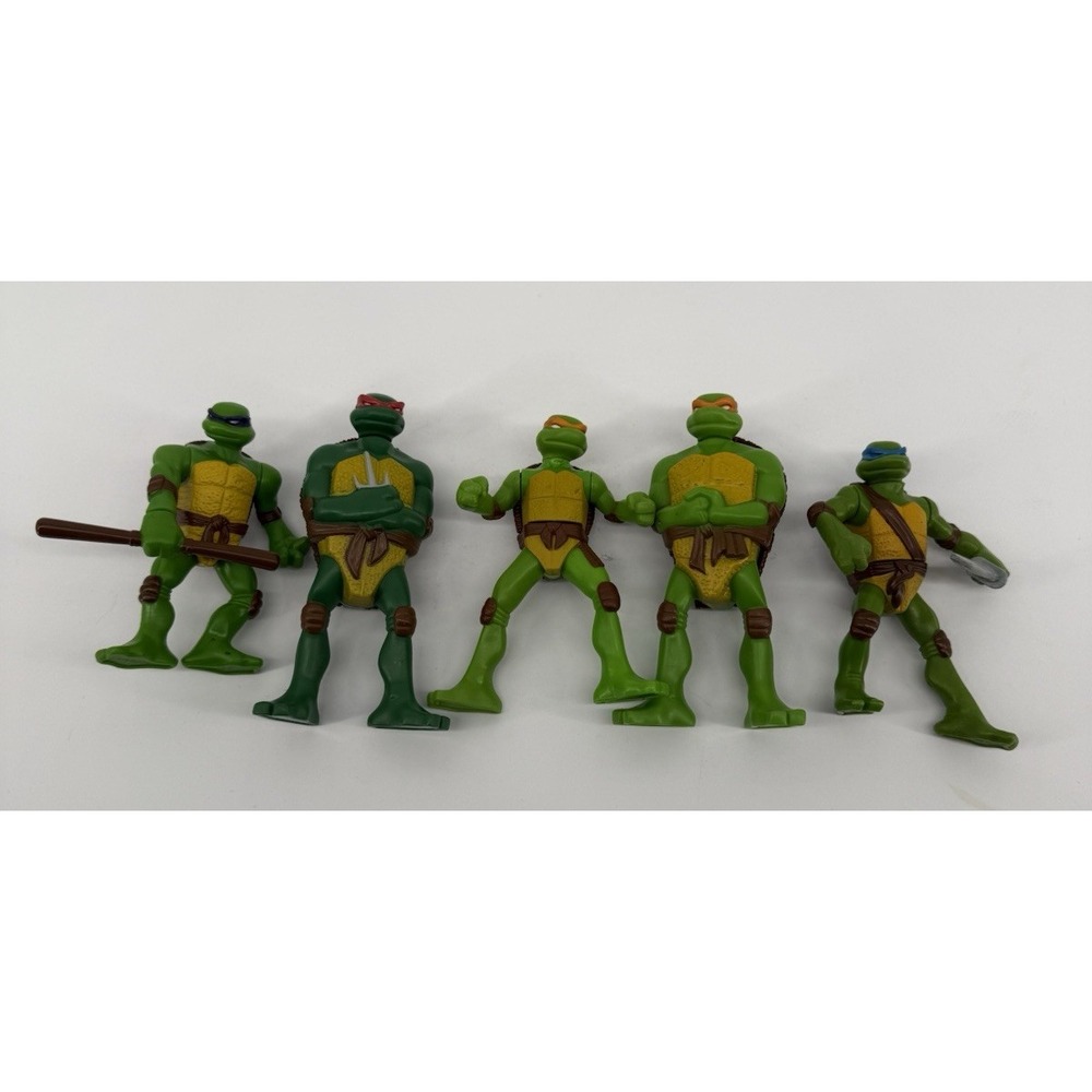 TMNT Teenage Mutant Ninja Turtles Action Figure Lot 5pc Mini Figures 4in PVC